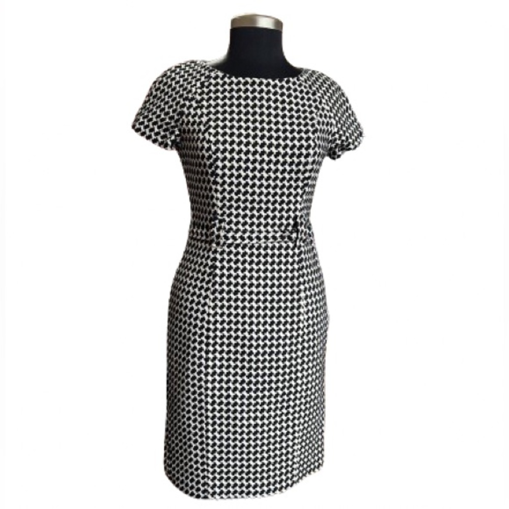 Hoss Intropia Houndstooth Lined Dress Size 38 Size 6
